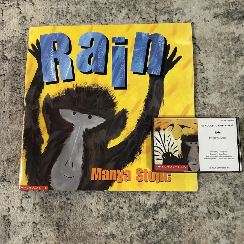 Rain Scholastic Manya Stojic Children’s Picture Book Audiobook Cassette Tape